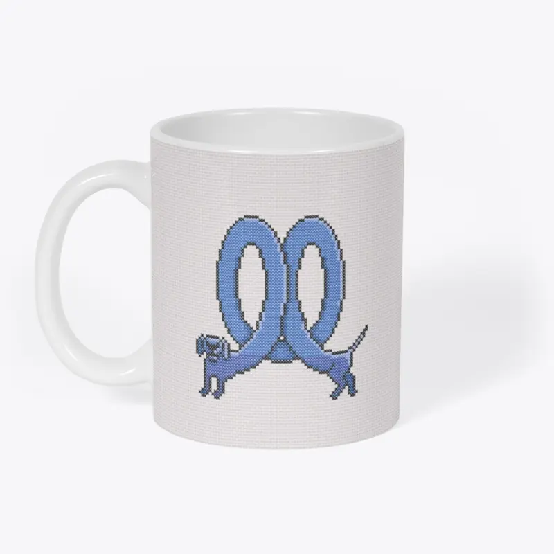 Doxie Cross Stitch Mug (Heart)